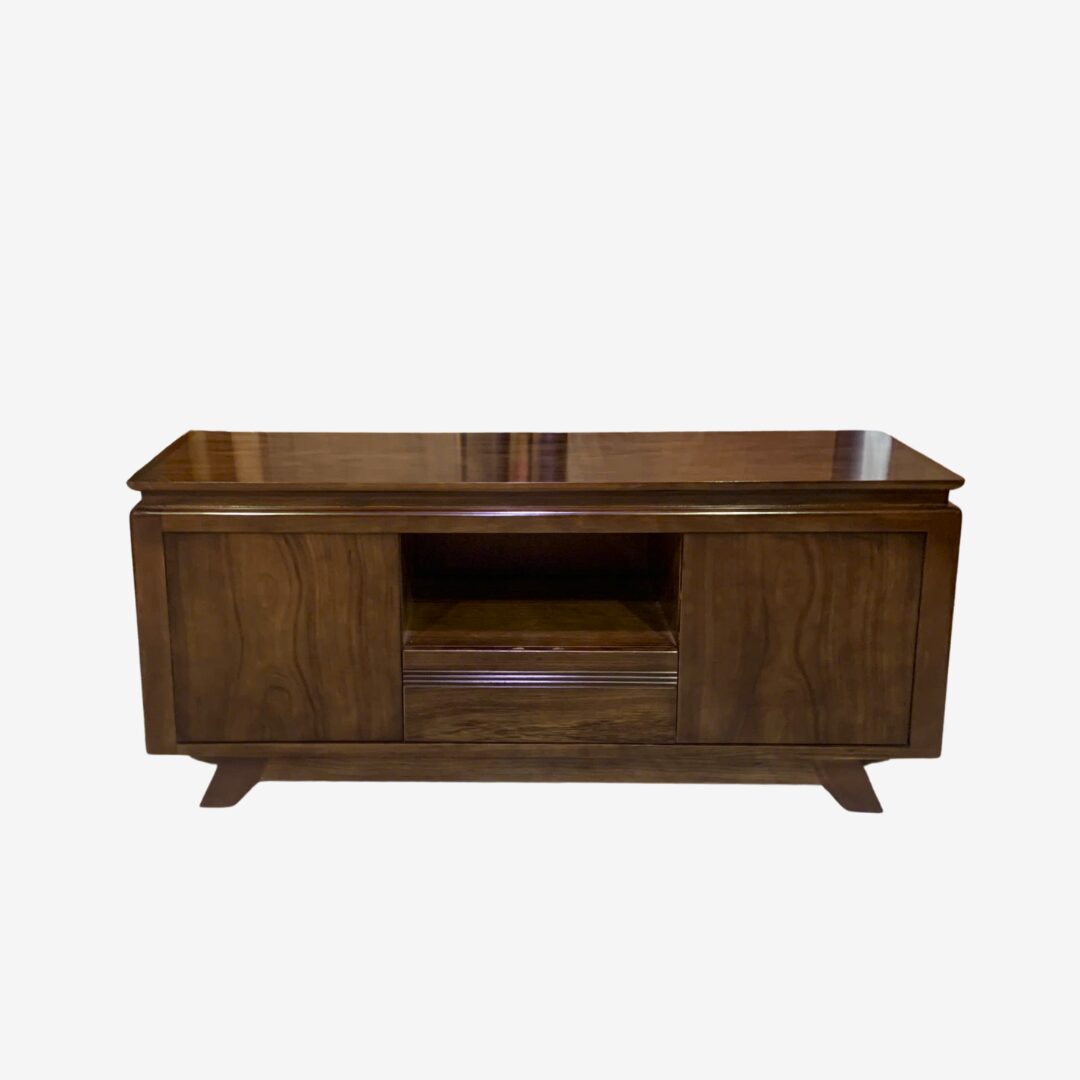 Tủ Kệ Tivi Nhật Gỗ Hương Xám Chân Thuyền (Chân Chéo) 1m4 Màu Óc Chó - Ảnh 3
