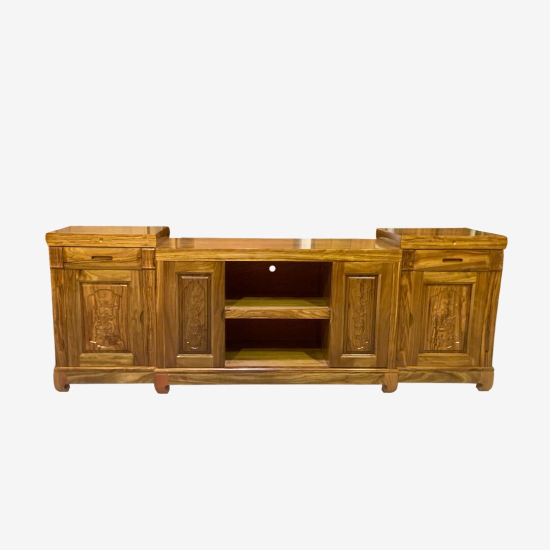 Tủ Kệ Tivi Gỗ Hương Xám Nhô 2 Bên 2m2 - Ảnh 3