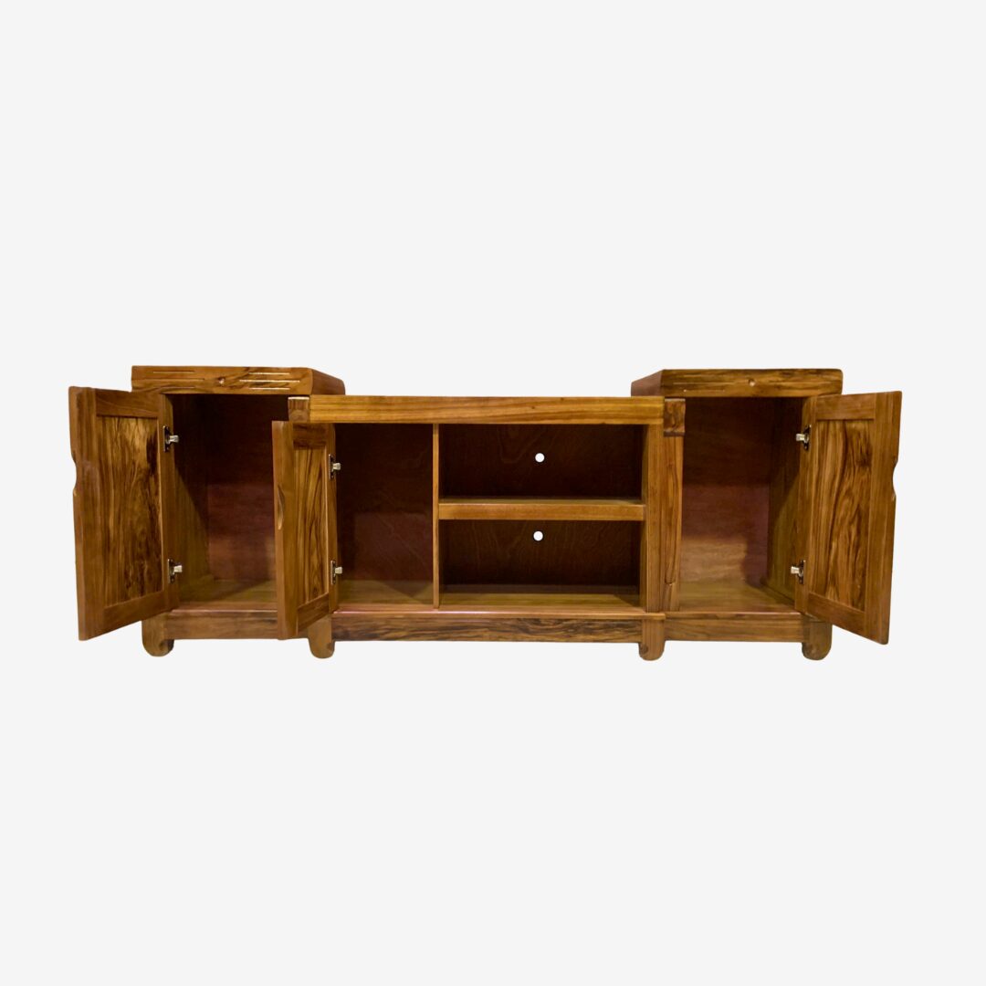 Tủ Kệ Tivi Gỗ Hương Xám Nhô 2 Bên 3 Cánh 1m8 - Ảnh 3