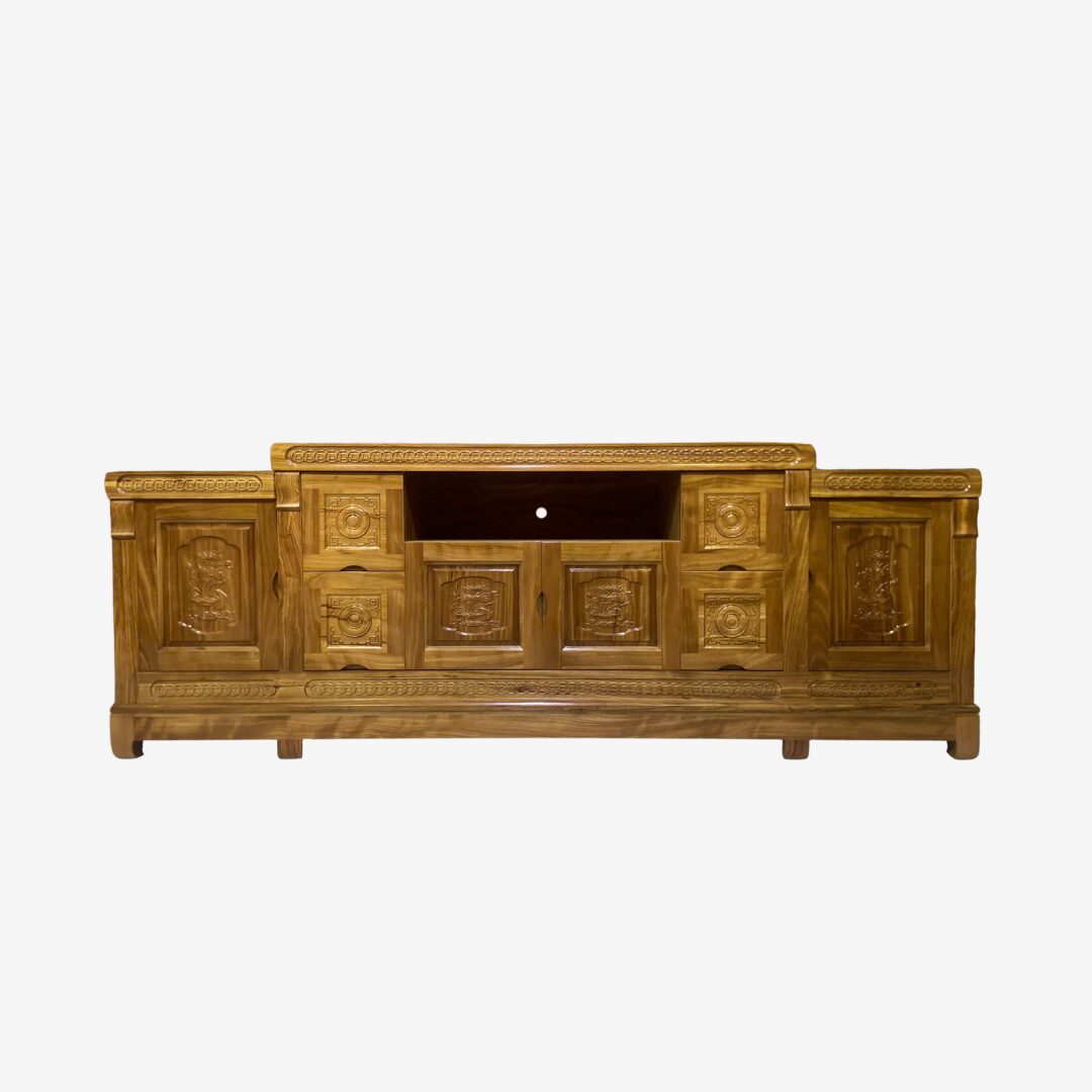 Tủ Kệ Tivi Gỗ Hương Xám Nhô Giữa 2m2 - Ảnh 2