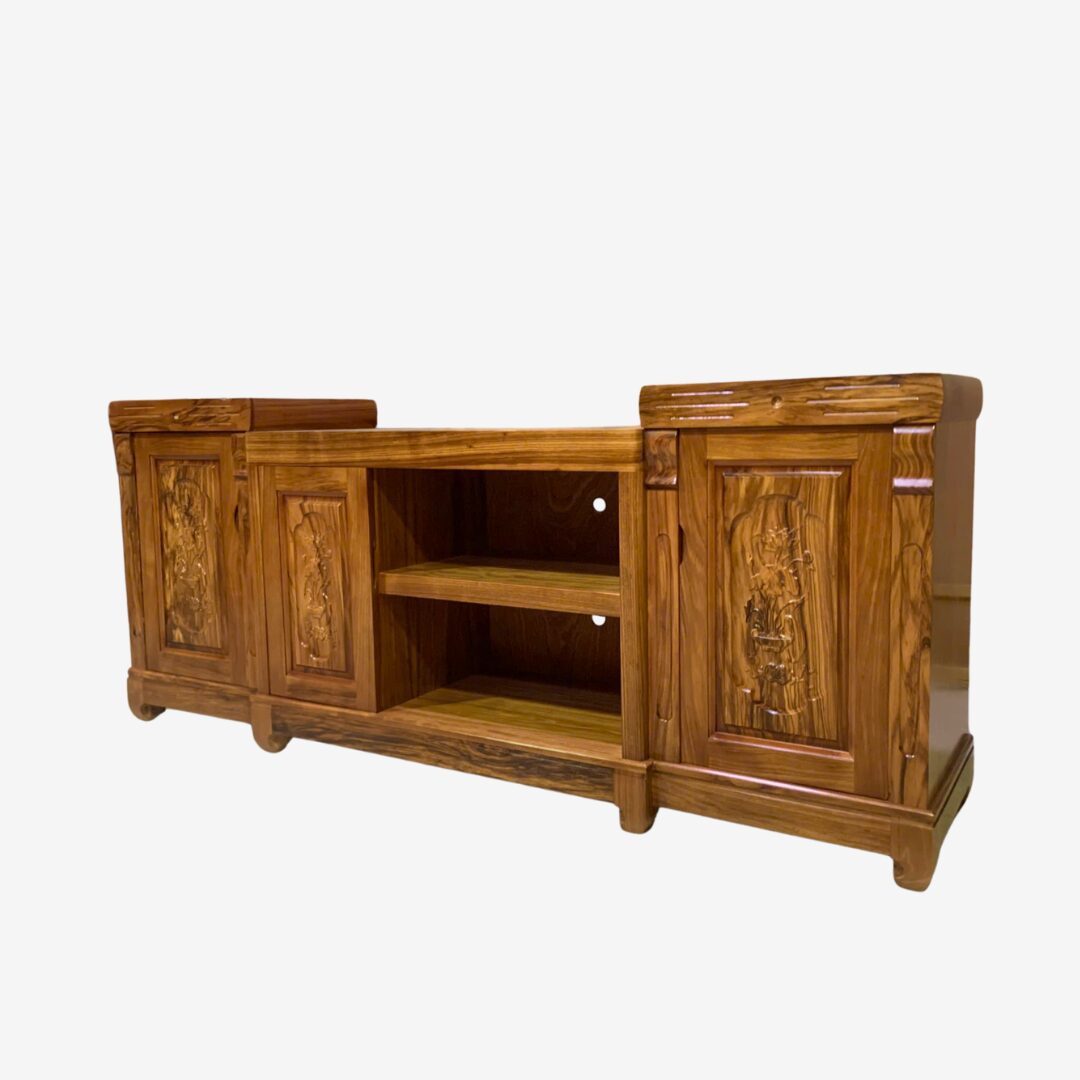 Tủ Kệ Tivi Gỗ Hương Xám Nhô 2 Bên 3 Cánh 1m8 - Ảnh 6